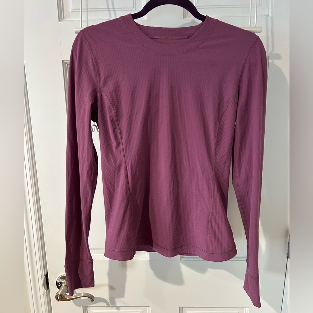 lululemon athletica Rulu Reflective Long Sleeve Running Shirt - Mauve Plum